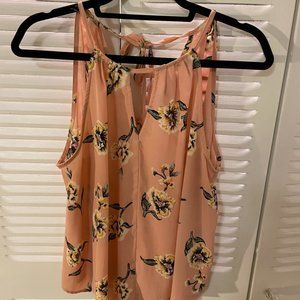 Francesca's pink high neck keyhole top